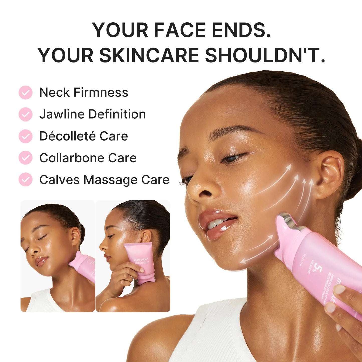 PDRN Collagen Gua Sha Neck Wrinkle Cream with 5% Firming Botanical Complex - Contour Care