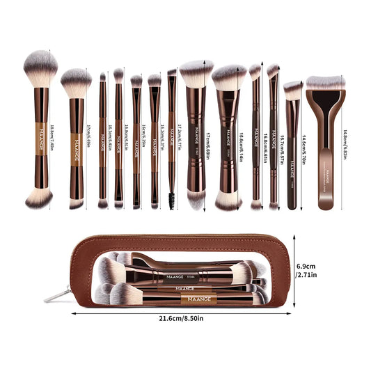 13pcs Professional Makeup Brush Set with Travel Bag - Essential Beauty Tools Kit