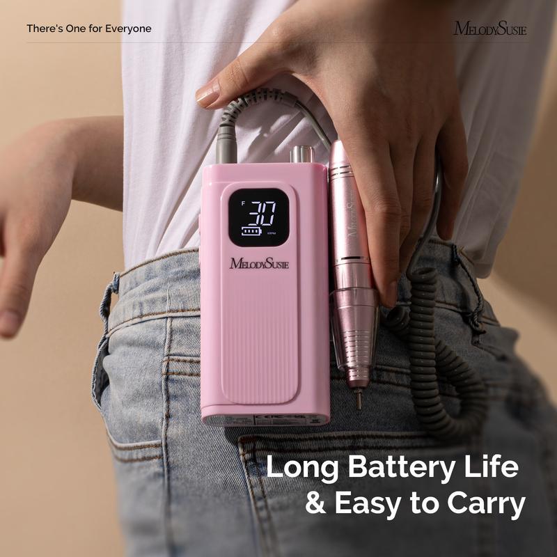 Professional 30000 RPM Electric Nail Drill, Portable Rechargeable E-File for Acrylic Gel Nails