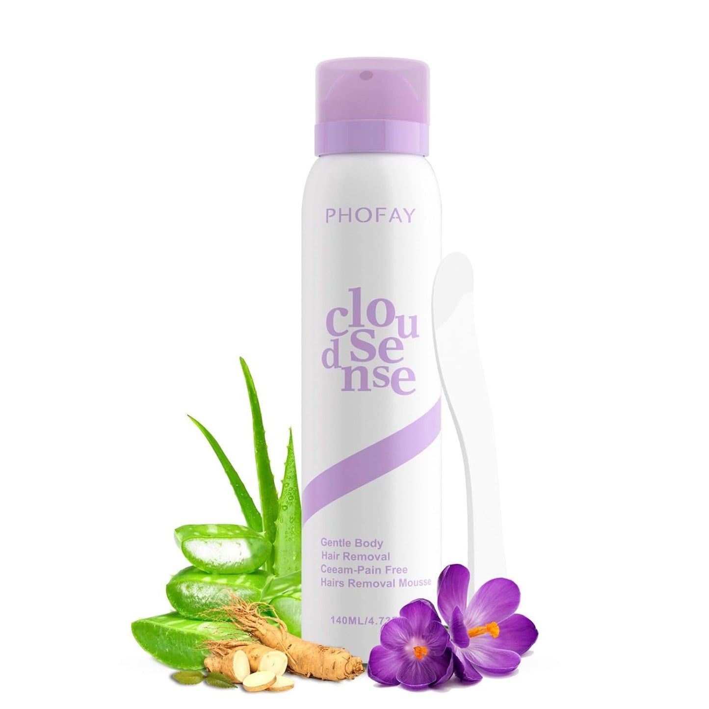 Hair Removal Spray for Women & Men, Sensitive Skin Fast-Acting Aloe Hyaluronic Acid Depilatory Cream