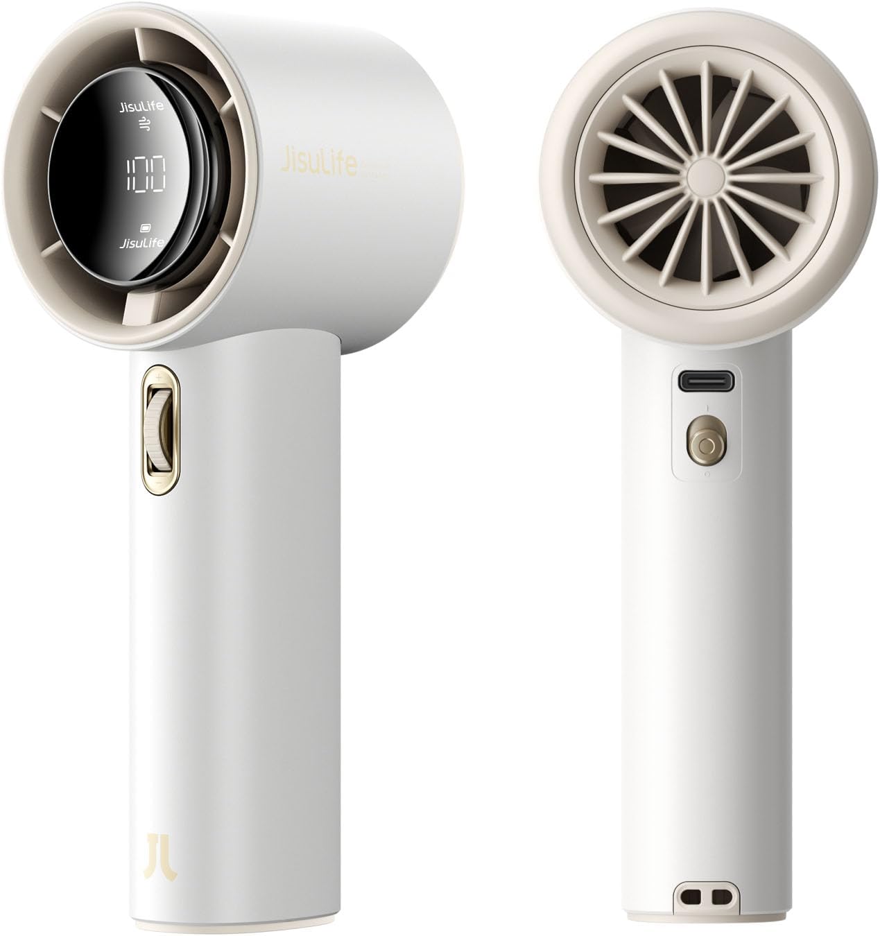 Next-Gen Handheld Fan - High-Speed Airflow, 40h Runtime, Metal Body, 1-100 Speed Scroll Wheel