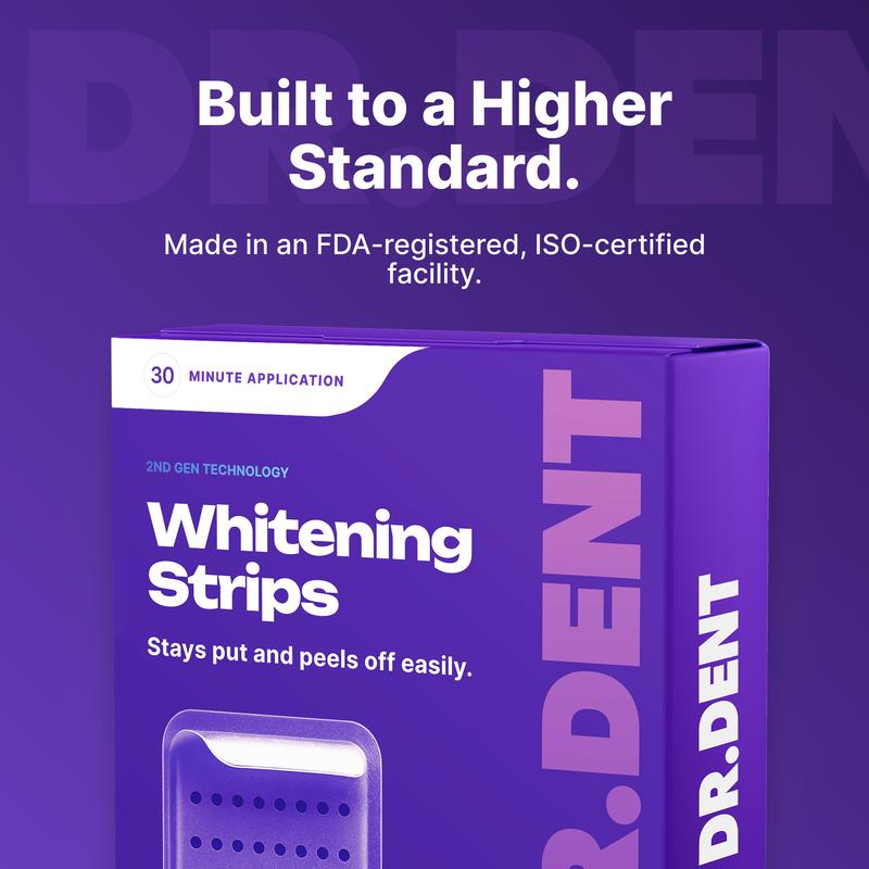 Purple Teeth Whitening Strips - 7/21 Sessions - Non-Sensitive & Peroxide-Free