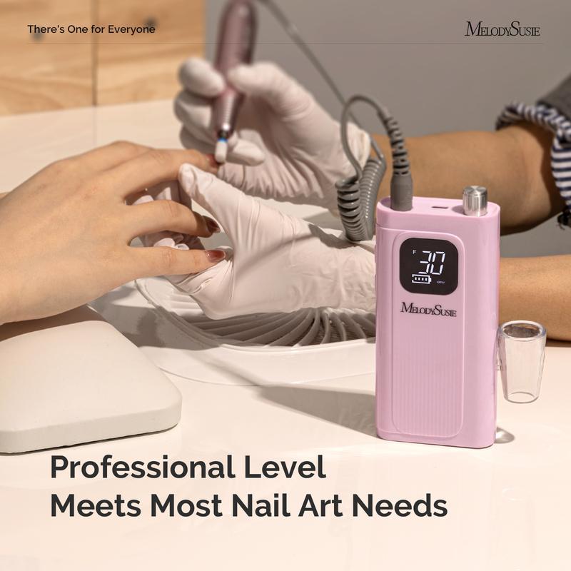 Professional 30000 RPM Electric Nail Drill, Portable Rechargeable E-File for Acrylic Gel Nails