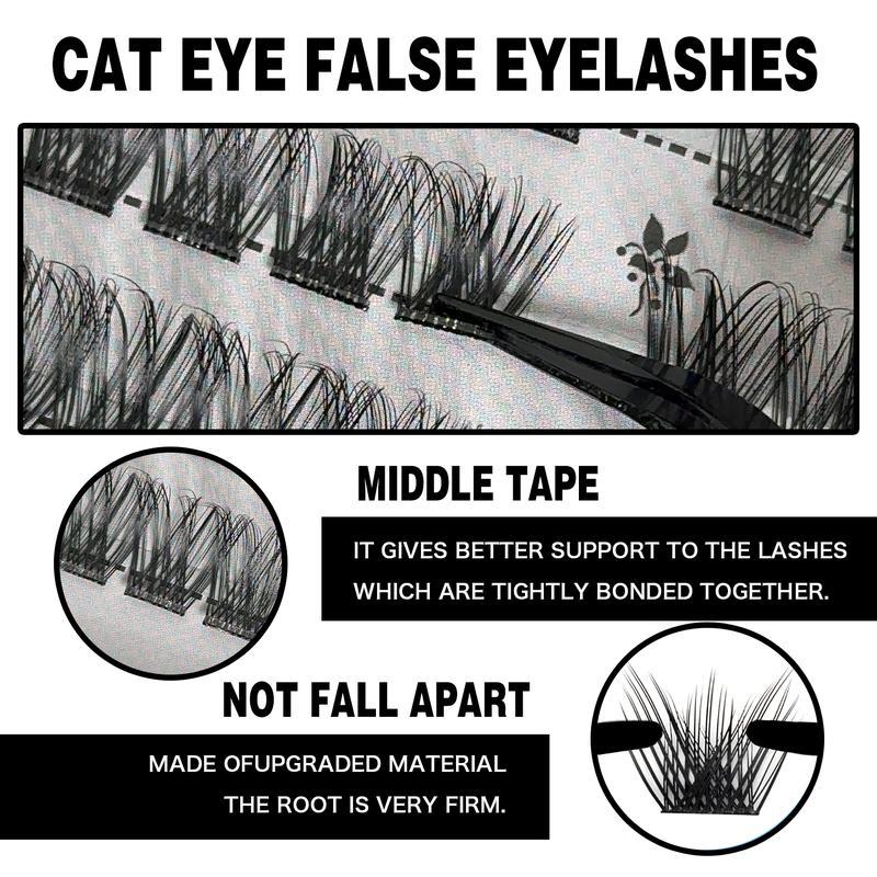 No Glue Lash Kit Jelly-Coated Base Self Adhesive Individual Eyelashes with Tweezers