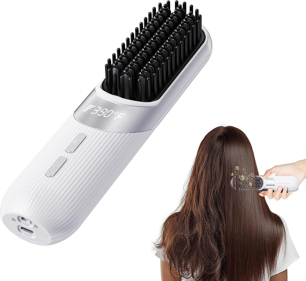 Cordless 2-in-1 AI Smart Hair Styler - Fast 30s Heat USB Rechargeable Portable Travel Comb