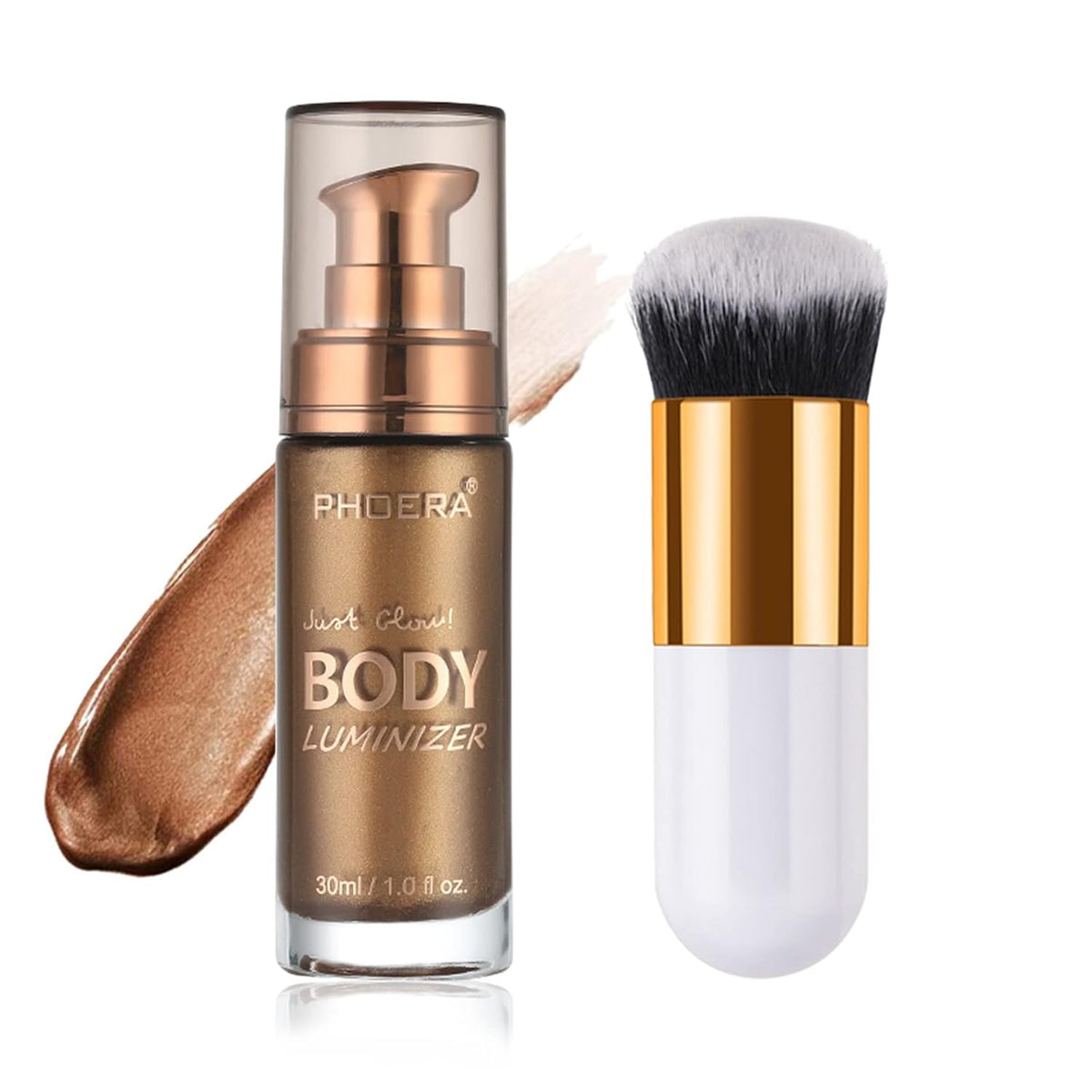 Rose Gold Body Shimmer Oil - Natural Glow Luminizer & Moisturizing Liquid Highlighter, 1oz