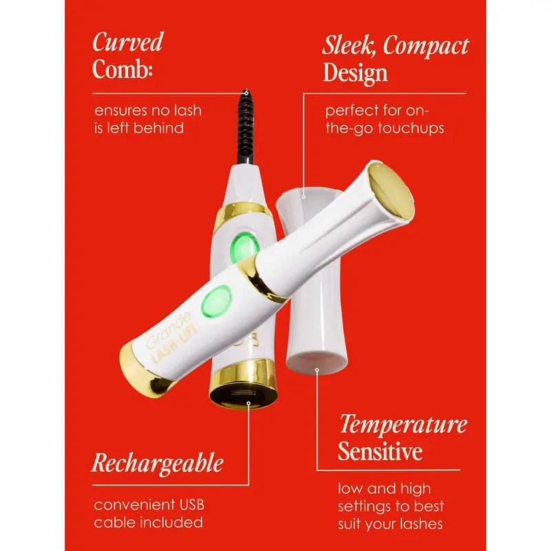 Heated Eyelash Curler - 30 Second Lash Lift After Mascara Rechargeable Gentle Heat Tool