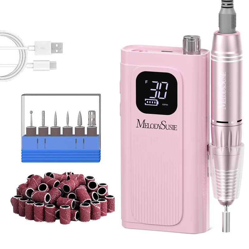 Professional 30000 RPM Electric Nail Drill, Portable Rechargeable E-File for Acrylic Gel Nails