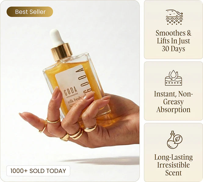 Silk Body Oil - Age-Defying Formula with 6 Essential Oils for Firming