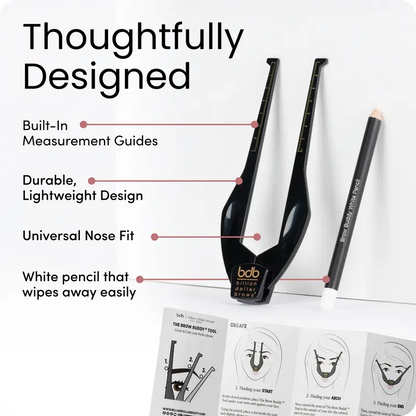 Professional Eyebrow Symmetry Mapping Kit with Precision Ruler for Perfect Makeup Application