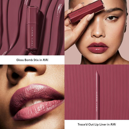 Longwear Lip Duo: Transfer-Resistant Creamy Lip Liner and High-Shine Gloss Stick Set