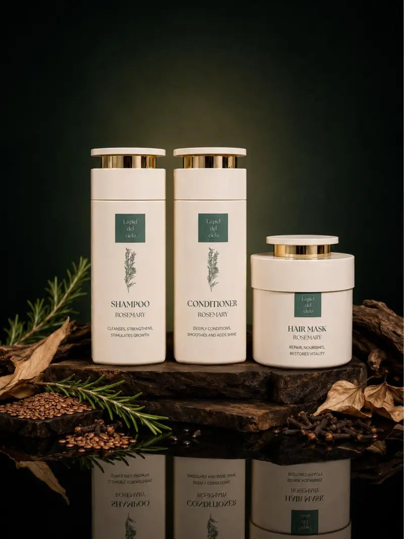 Rosemary Hair Care Collection - Strengthening Shampoo, Conditioner, and Nourishing Hair Mask