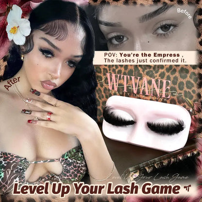 280Pcs Thick Lash Clusters 260D Dramatic 14-24mm Mega Volume D Curl Fluffy Individual Extensions