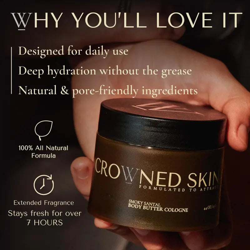 Smoky Santal Body Butter - 100G Organic Shea and Jojoba Blend for Deep Hydration