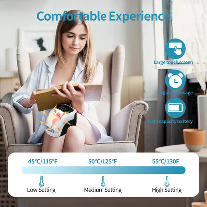 Portable Electric Knee Massager - Rechargeable Heat and Vibration Machine for Joint Relief