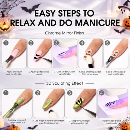 Black 3D Nail Gel 4-in-1, 35g Strong Adhesive and Top Coat for Nail Art