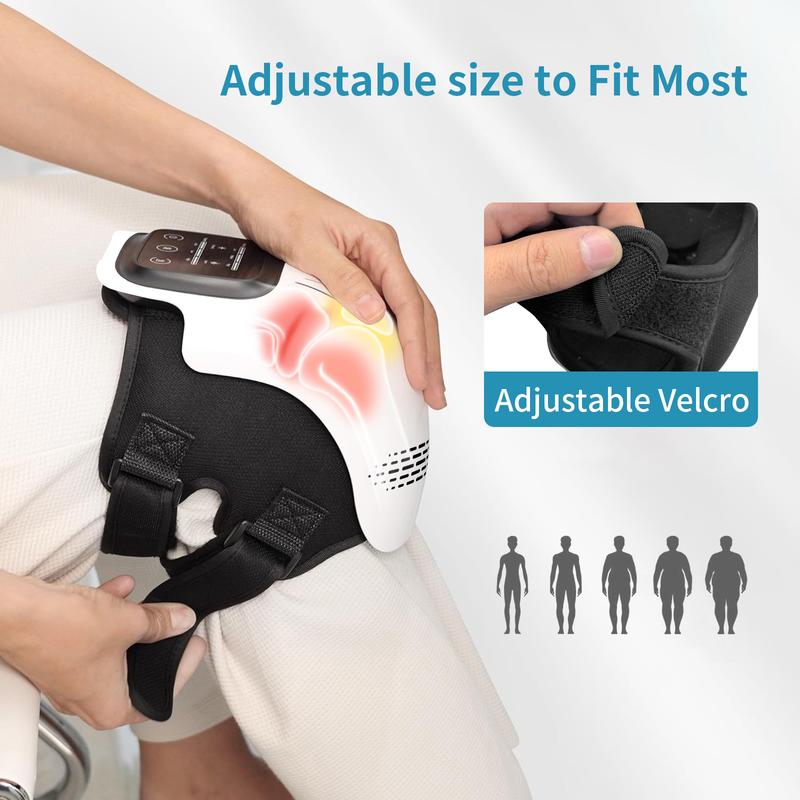Portable Electric Knee Massager - Rechargeable Heat and Vibration Machine for Joint Relief