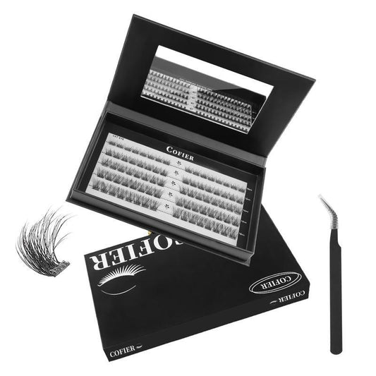 No Glue Lash Kit Jelly-Coated Base Self Adhesive Individual Eyelashes with Tweezers