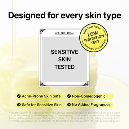 Glutathione Dark Spot Serum Patch - Brightening Hydrogel for Face Discoloration and Tone Care