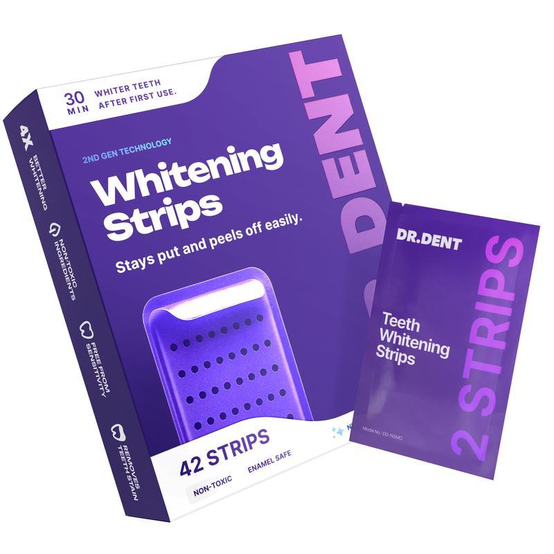 Purple Teeth Whitening Strips - 7/21 Sessions - Enamel Safe & Peroxide-Free for Sensitive Teeth