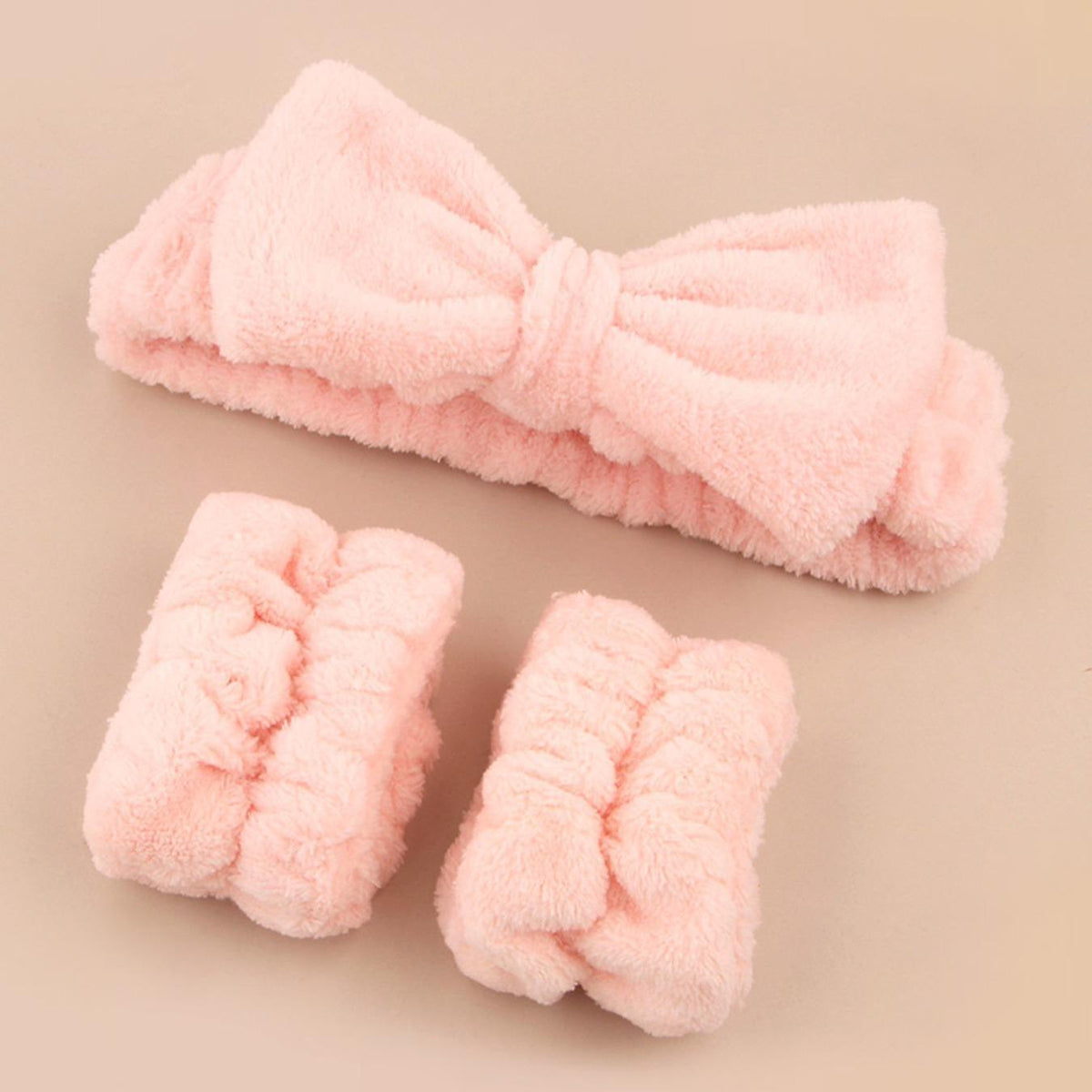 Summer Spa Wristband and Headband Set for Face Washing, Skincare, and Makeup