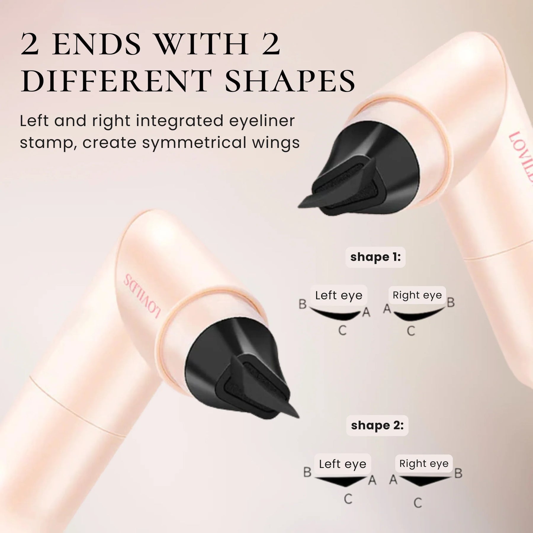Precision Eyeliner Stamp Pen - Dual-Ended Waterproof Liquid Liner for Perfect Wings