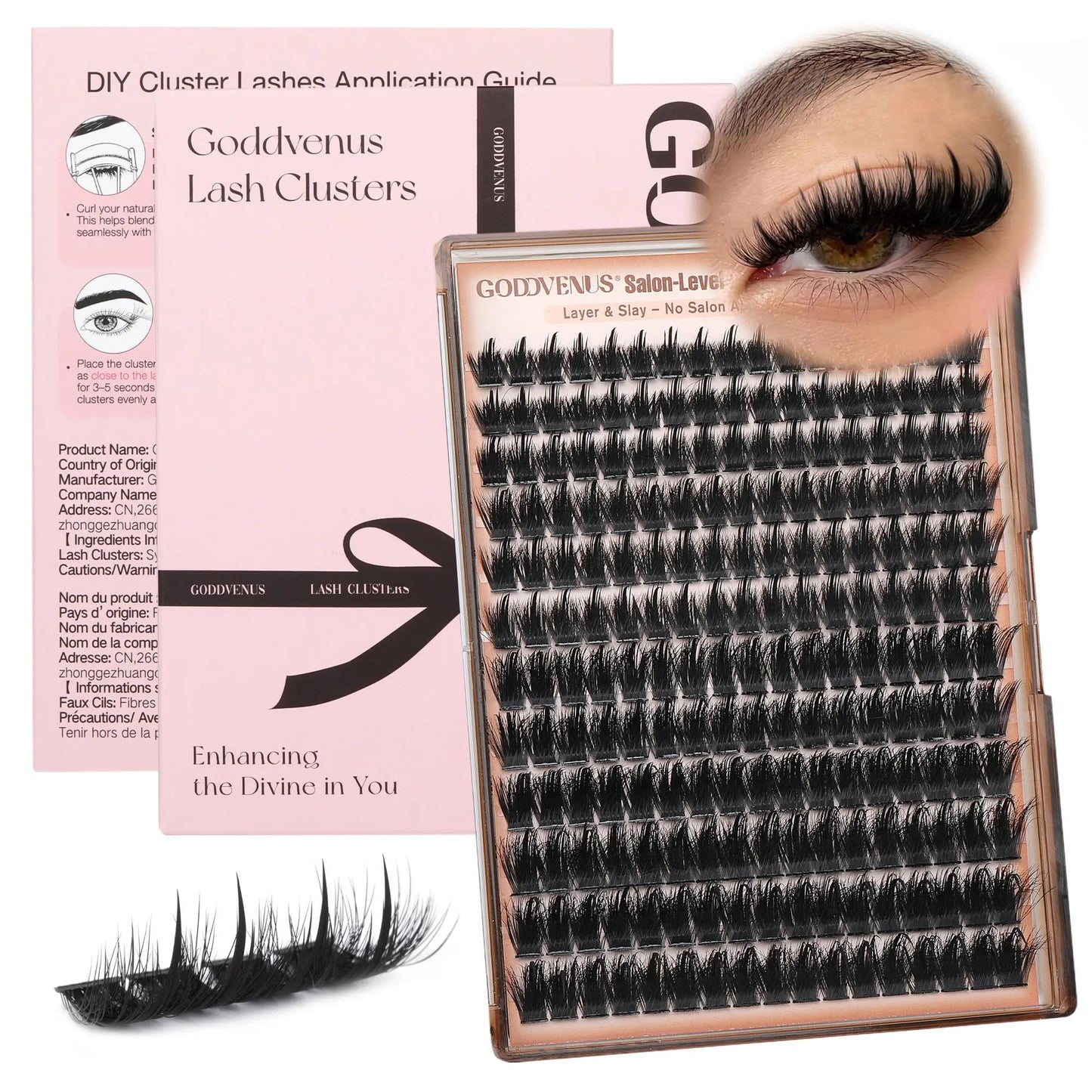 Spiky Manga Lash Clusters - Wispy Individual Eyelash Extensions, D Curve 12-18mm, 204 Pcs