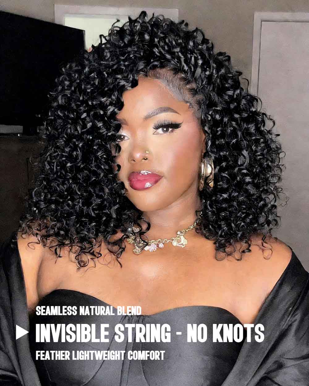 Feather Crochet Curly Hair - 3C-4A Kinky Coily 100% Human Hair Pre-Looped