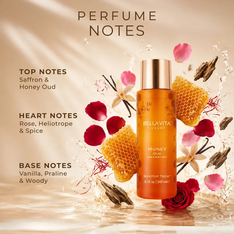 Vanilla Oud EDP & Honey Oud Hair and Body Mist Duo - Long-Lasting Layerable Fragrance Set