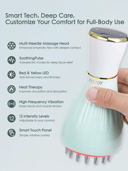 Handheld Sciatica Massager for Nerve & Hip Pain Relief with Red Light, Heat, and Vibration