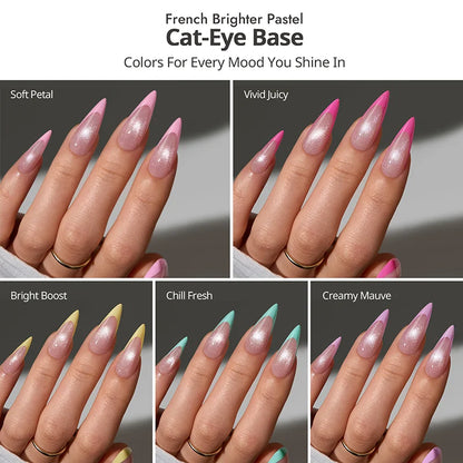 BTArtbox XCOATTIPS French Brighter Pastel - Cat-Eye Base Long Stiletto - image 2