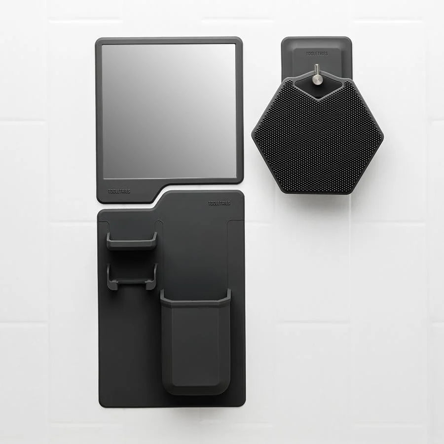 Ultimate Shower Organization Bundle - Silicone Body Scrubber and Storage Set