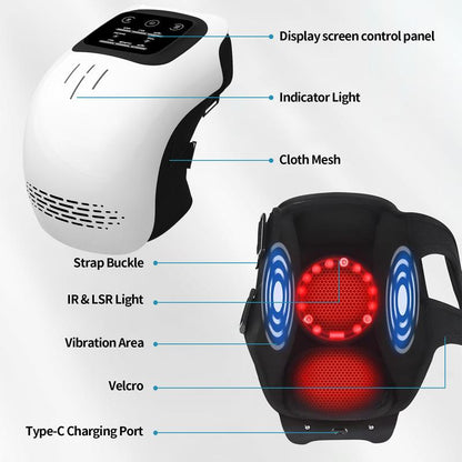 Portable Electric Knee Massager - Rechargeable Heat and Vibration Machine for Joint Relief