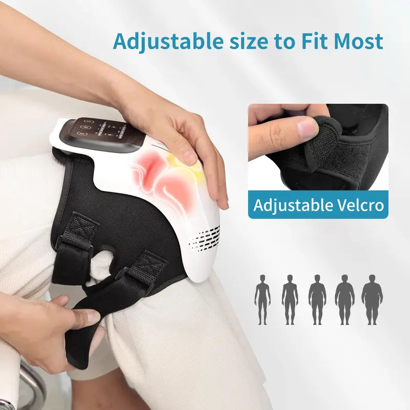 Portable Electric Knee Massager - Rechargeable Heat and Vibration Machine for Joint Relief