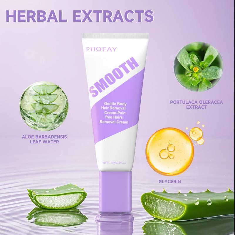 Bikini Pain-Free Hair Removal Cream for Sensitive Skin, Hypoallergenic Formula with Aloe & Hyaluronic Acid