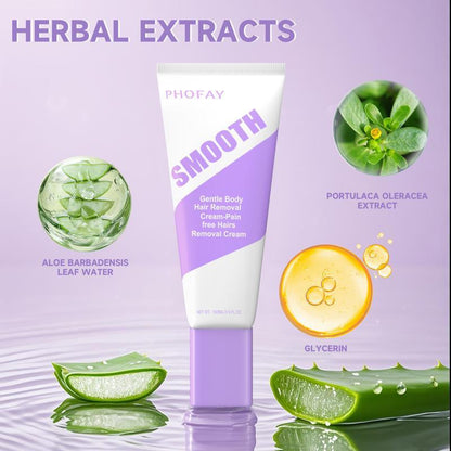 Bikini Pain-Free Hair Removal Cream for Sensitive Skin, Hypoallergenic Formula with Aloe & Hyaluronic Acid