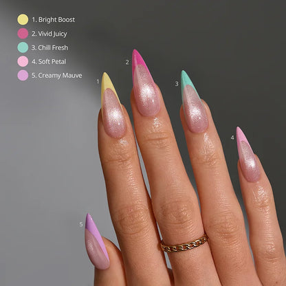 BTArtbox XCOATTIPS French Brighter Pastel - Cat-Eye Base Long Stiletto - image 3