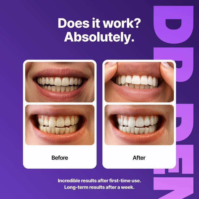 Purple Teeth Whitening Strips - 7/21 Sessions - Enamel Safe & Peroxide-Free for Sensitive Teeth
