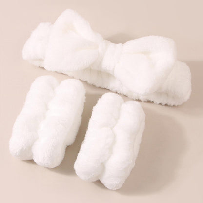 Summer Spa Wristband and Headband Set for Face Washing, Skincare, and Makeup