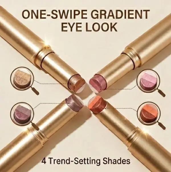 3-Color Eyeshadow Stick - Waterproof Creamy Shimmer Gradient Eye Shadow, Long Lasting & Smudge-Proof