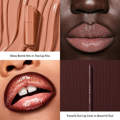 Longwear Lip Duo: Transfer-Resistant Creamy Lip Liner and High-Shine Gloss Stick Set
