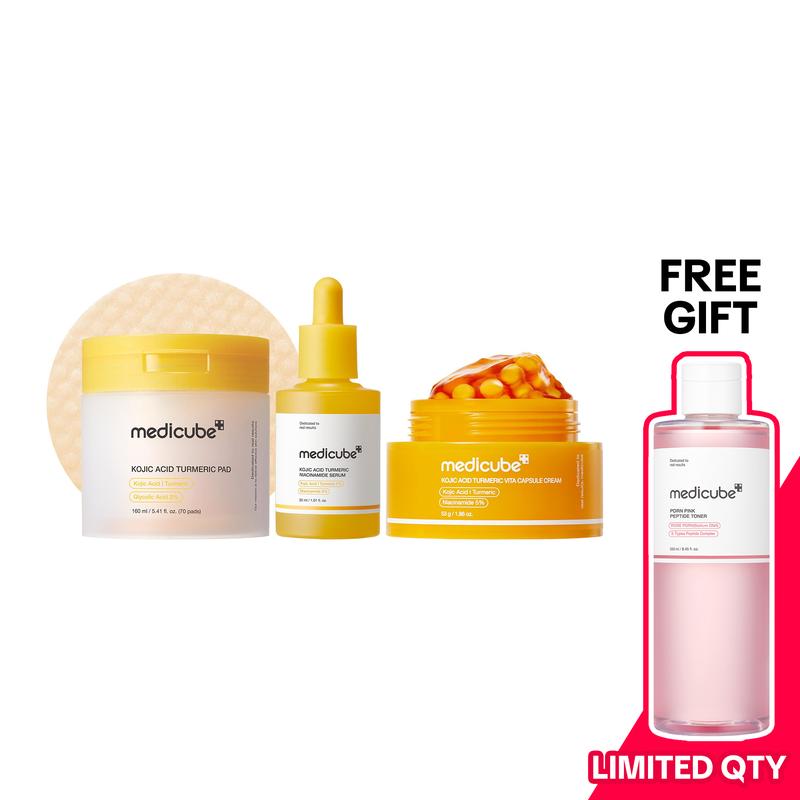 Kojic Acid Turmeric Power Duo for Face & Body - Soothing & Brightening Skin Care Set