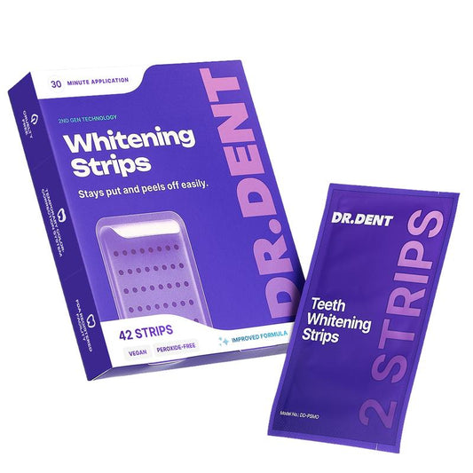Purple Teeth Whitening Strips - 7/21 Sessions - Non-Sensitive & Peroxide-Free