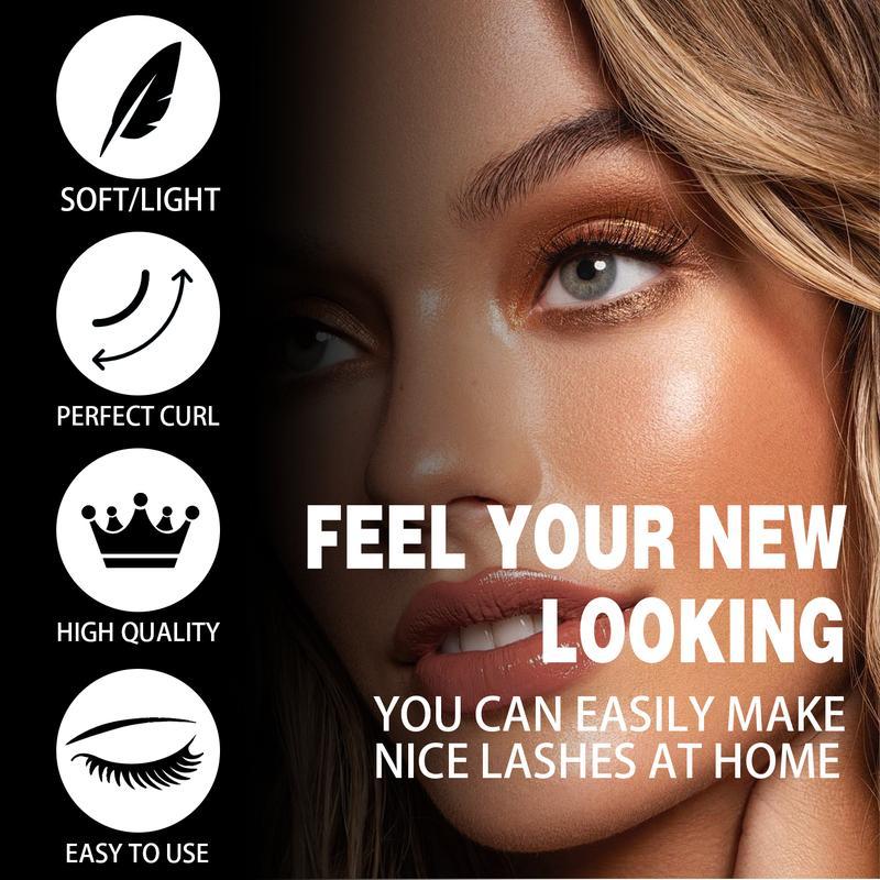 No Glue Lash Kit Jelly-Coated Base Self Adhesive Individual Eyelashes with Tweezers