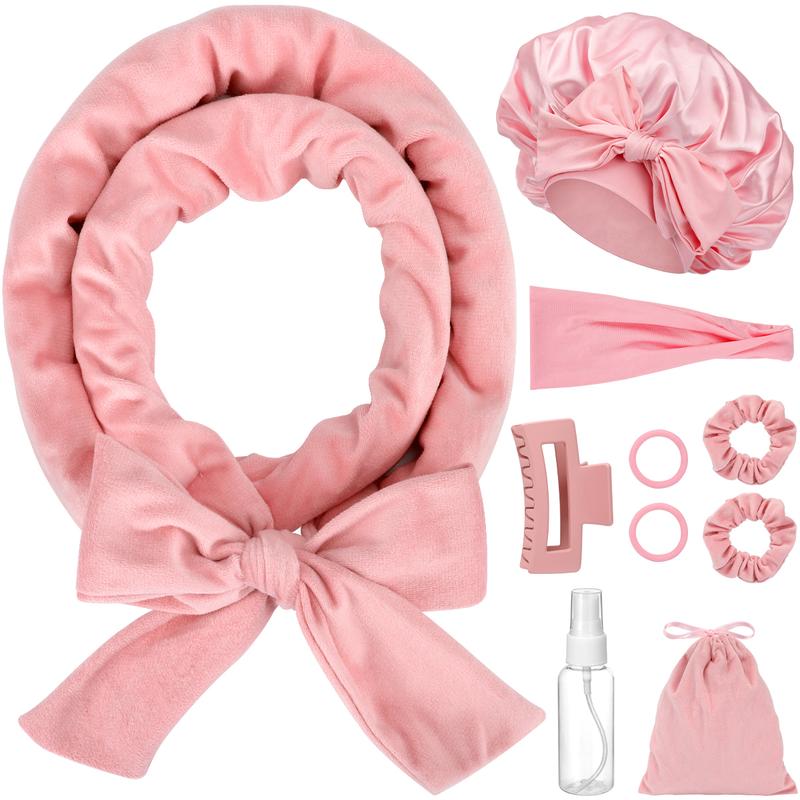 Women's Curly Hair Kit - 65in Soft Velvet Heatless Curler with Satin Sleep Bonnet