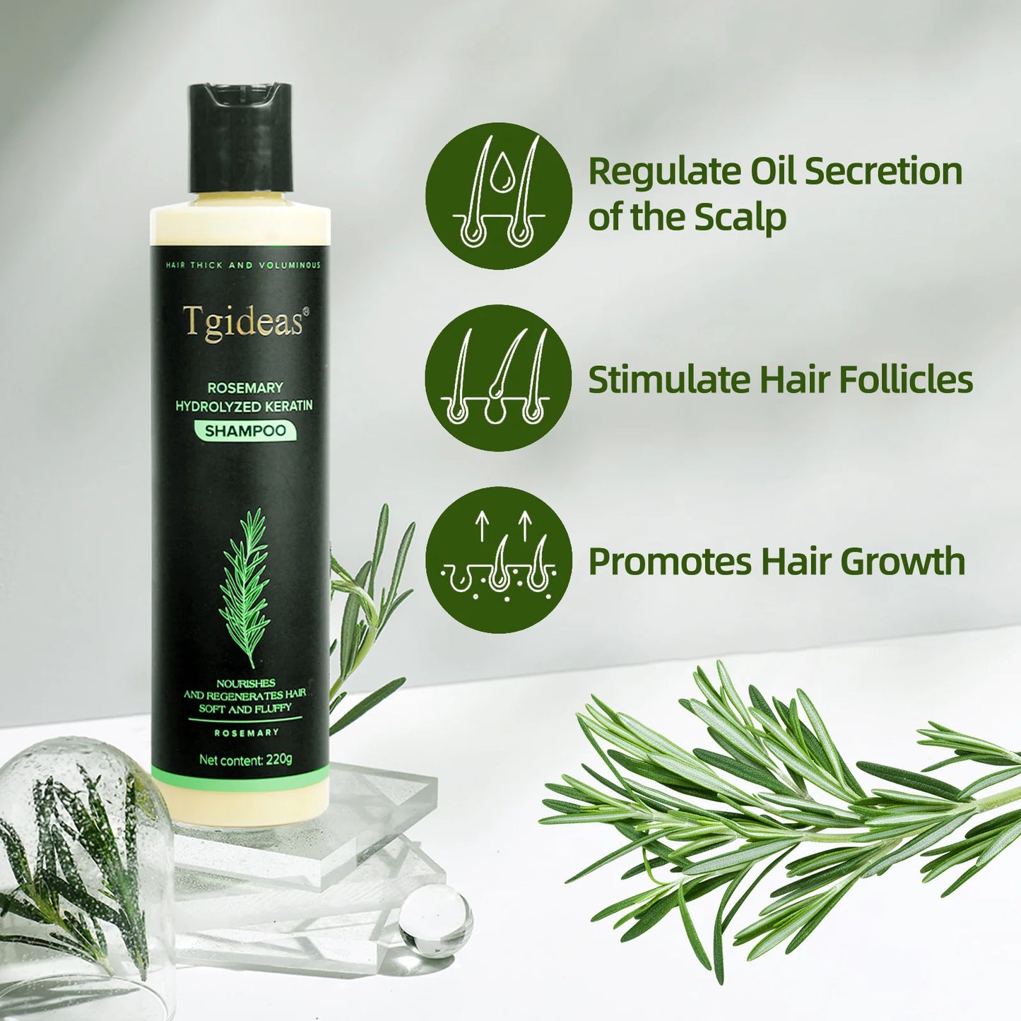 Rosemary Shampoo for Hair Growth and Anti-Dandruff Scalp Treatment - Natural Nourishing Formula