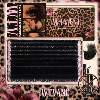 280Pcs Thick Lash Clusters 260D Dramatic 14-24mm Mega Volume D Curl Fluffy Individual Extensions
