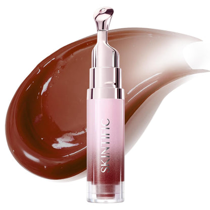 Brightening Lip Serum, Hydrating & Plumping Tinted Lip Gloss with Peptide and Squalane (01 Baby Pink)