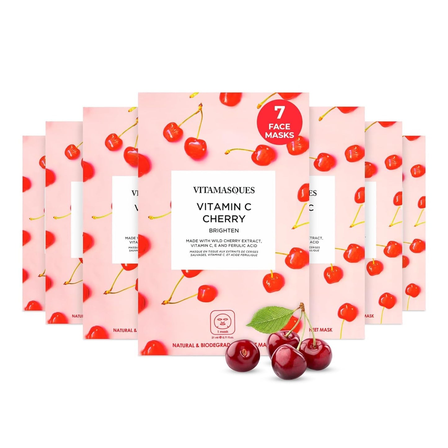 Vitamasques Face Masks Skincare Sheet Kit, 7-Pack - Juicy Collection of Triple-Layer Sheet Facial Masks - Korean Skin Care Pore Purifying, Brightening, and Hydrating