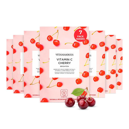Vitamasques Face Masks Skincare Sheet Kit, 7-Pack - Juicy Collection of Triple-Layer Sheet Facial Masks - Korean Skin Care Pore Purifying, Brightening, and Hydrating